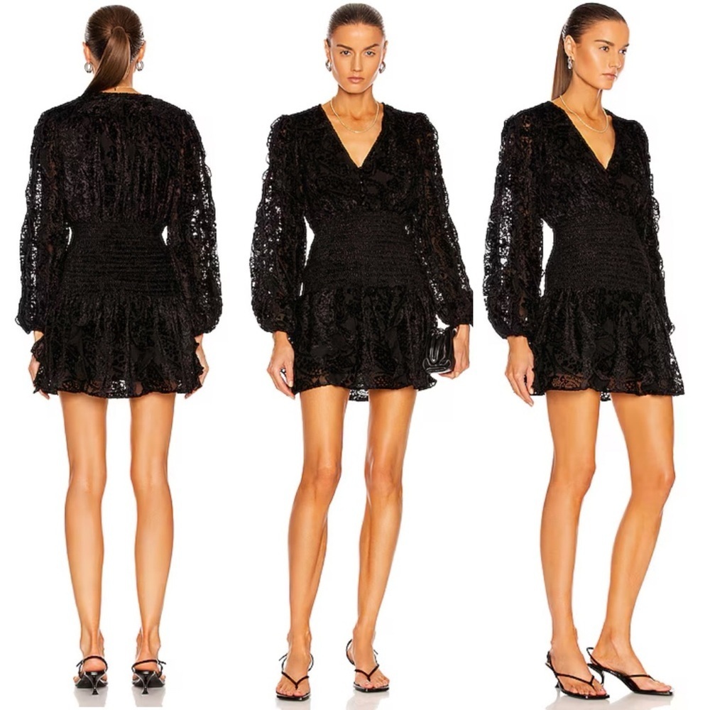 NWT Rococo Sand Sade Mini Dress in Black Size Small $396